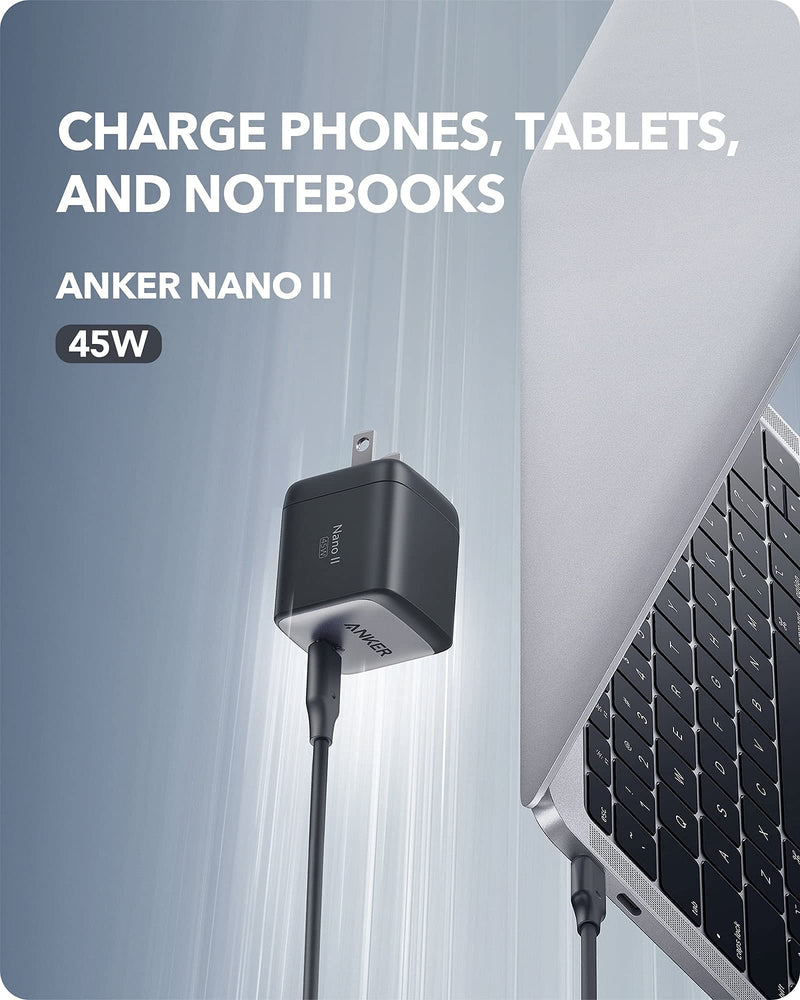  [AUSTRALIA] - Anker 2 Pack New Nylon USB C to USB C Cable (6ft 60W) and Anker Nano II 45W Fast Charger Adapter