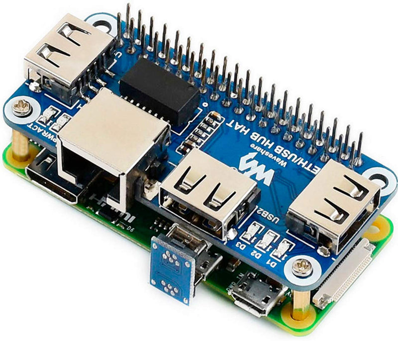  [AUSTRALIA] - Ethernet/USB HUB HAT Board for Raspberry Pi 4B 3B+ 3B 2B Zero Zero W Zero WH, with RJ45 10/100M Ethernet Port and 3X USB Ports, Compatible with USB2.0/1.1
