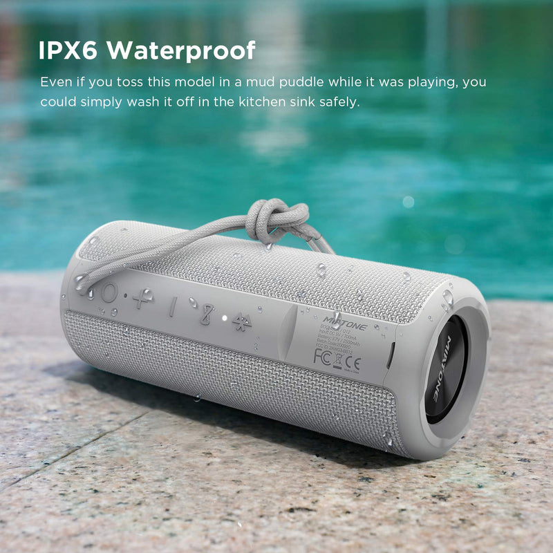 MIATONE Outdoor Portable Bluetooth Wireless Speaker Waterproof - Grey - LeoForward Australia