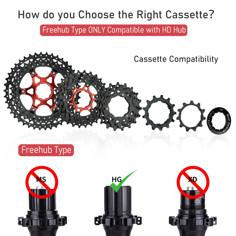  [AUSTRALIA] - Nuo desire 11 Speed Cassette,11-40T,11-42T,11-46T,11-50T,Cassettes 11 Speed,Compatible Shimano and Sram Standard HG Hub for Mountain Bike Road Bicycle 11 Speed-11-42T-Black