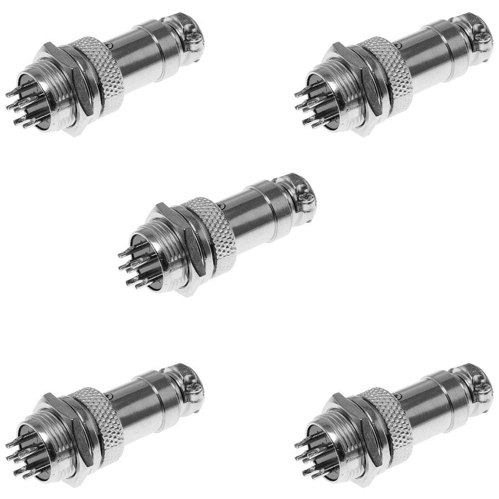  [AUSTRALIA] - DGZZI GX16-6 Aviation Connector Plug 5Pair 16mm 6 Pin Male Female Screw Type Panel Metal Aviation Connector Adapter Aviation Socket