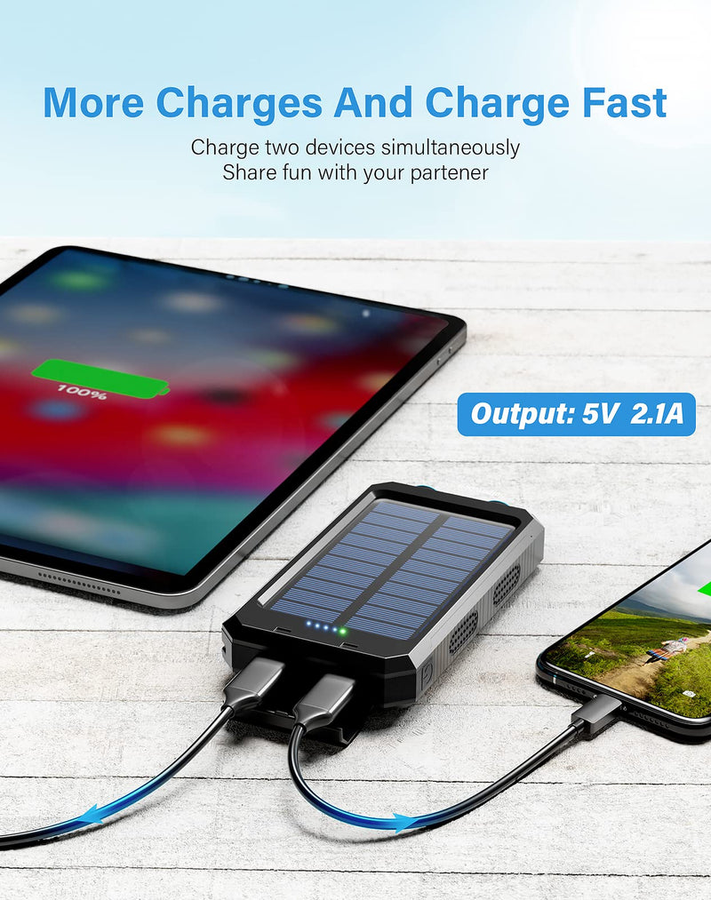  [AUSTRALIA] - Set of Two - 20000mAh Solar Phone Charger Bundle with 30000mAh Solar Powered Charger
