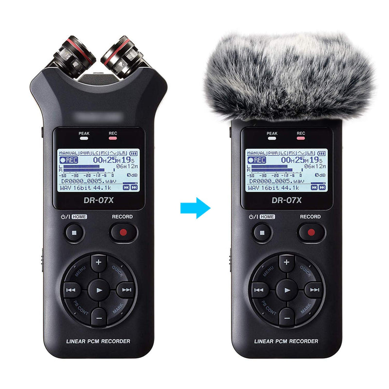  [AUSTRALIA] - DR07X Windscreen Muff for Tascam DR-07X DR-07MKII Portable Digital Recorders, DR07X Mic Windscreen Artificial Fur Wind Muff by YOUSHARES