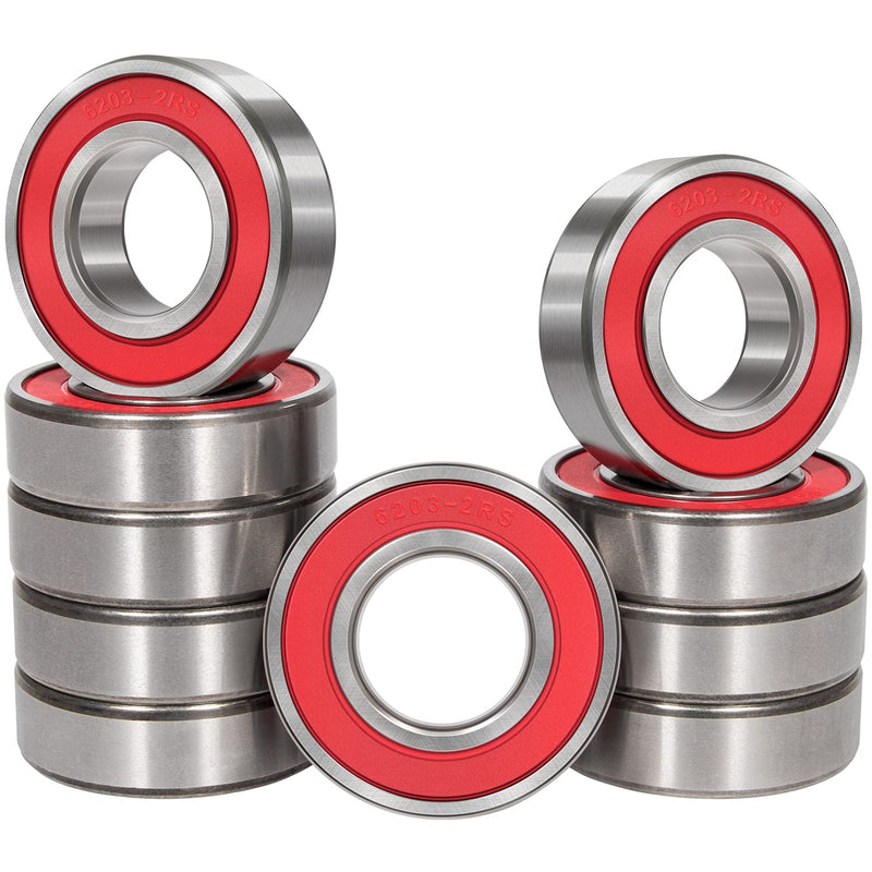  [AUSTRALIA] - 10 Pack 6203-2RS Double Rubber Seal Bearing 17x40x12mm,Pre Lubricated,Stable Performance,Cost Effective, Deep Groove Ball Bearings 1 6203-2RS Size 17x40x12mm