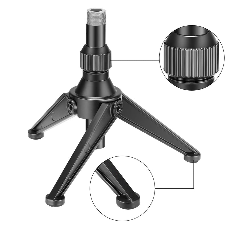  [AUSTRALIA] - Neewer Foldable Iron Mini Desktop Microphone Tripod Stand, Adjustable Height 4.9 -7.5 inches/12.5 -19 centimeters for Lectures, Podcasts, Online Chat, Meeting, Screencasts and More (NW-050)