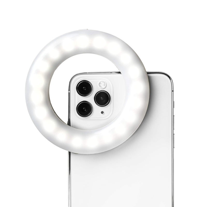  [AUSTRALIA] - LITTIL Selfie One - Selfie Ring Light for Phone Rechargeable Cell Phone Ring Light Clip On for iPhone, Android, and Laptop Camera | 3 Adjustable Light Modes | Beauty and Influencer