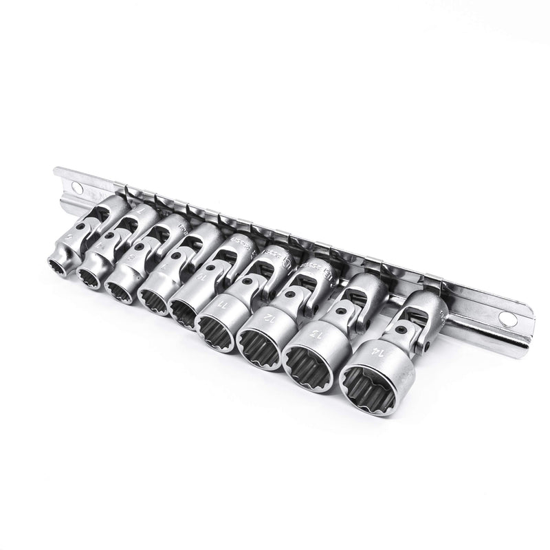  [AUSTRALIA] - Genius Tools 9 Piece 1/4" Dr. Metric Universal Hand Socket Set (12-Point) US-209M