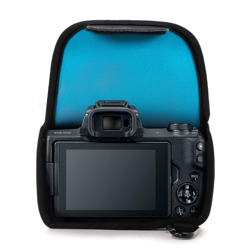  [AUSTRALIA] - MegaGear Ultra Light Neoprene Camera Case Compatible with Canon EOS M50 Mark II (15-45mm), M50, M5 (15-45mm) Blue