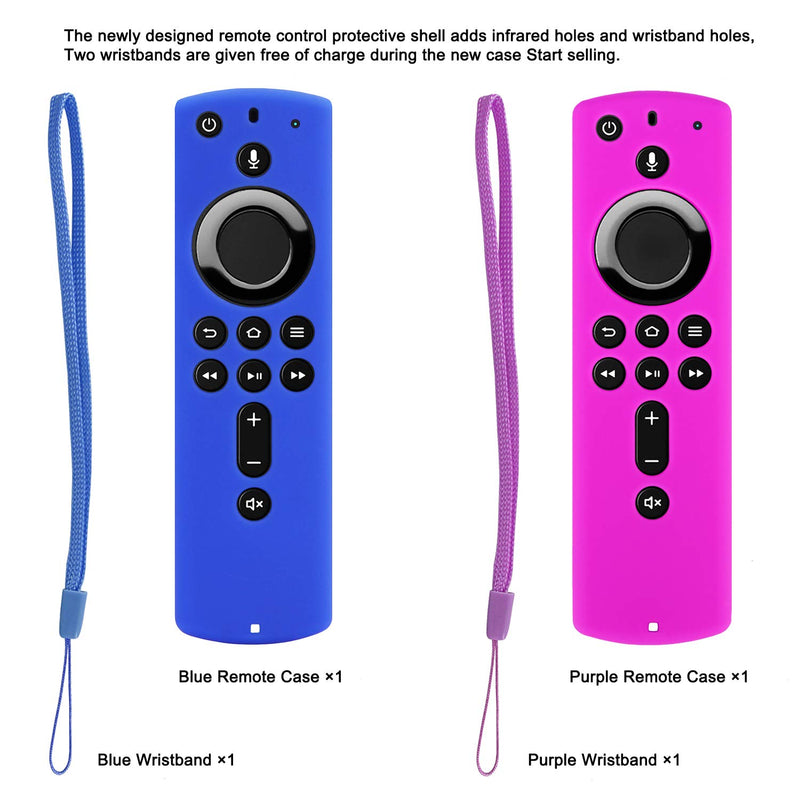 [2 Pack] Silicone Protective Case Compatible with Fire TV Stick 4K Remote (Blue and Purple) Blue and Purple - LeoForward Australia