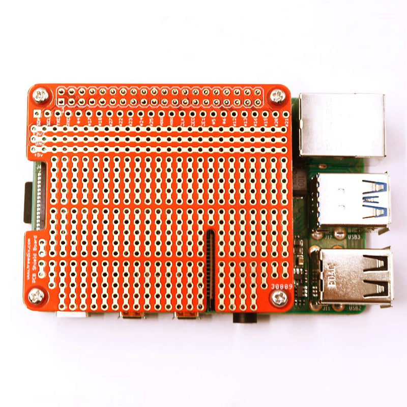  [AUSTRALIA] - Treedix 4 Sets GPIO Breakout DIY Breadboard PCB Shield Red Expansion Board Kit Compatible with Raspberry Pi 4 3 2 B+ A+