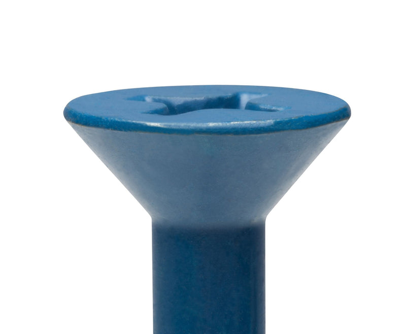  [AUSTRALIA] - CONFAST 3/16" x 1-1/4" Blue Flat Phillips Concrete Diamond Point Screw Anchor with Drill Bit for Anchoring to Masonry, Block or Brick (100 per Box) 3/16" x 1-1/4"
