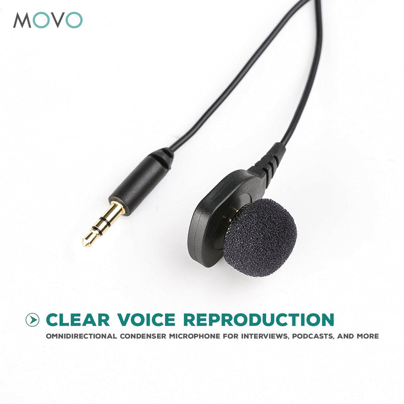  [AUSTRALIA] - MOVO PRO DISCREET Mini Lavalier Pin Microphone Concealed Omnidirectional Lapel Mic for Recording YouTube, Stage, Podcast, Presentations on DSLR Cameras, Camcorders, Recorders with 3.5mm TRS Jack