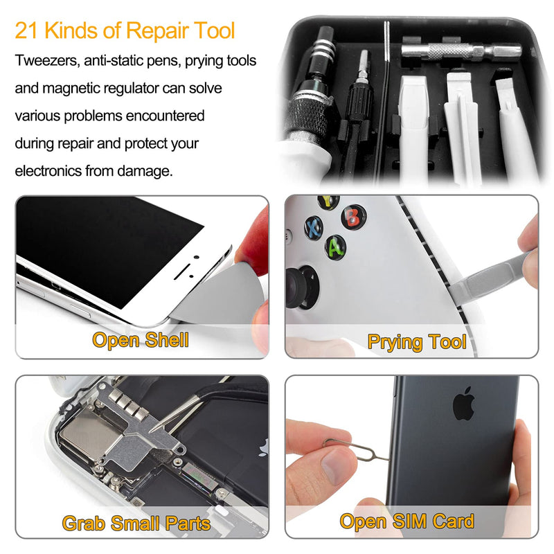 122 in 1 Precision Computer Screwdriver Set, Professional Magnetic Repair Kit, with 101 Small Bit and Pry Tool, Suitable for iPhone, Cell Phone, Laptop, PC, MacBook, PS4, Xbox Cleaning and Repair - LeoForward Australia