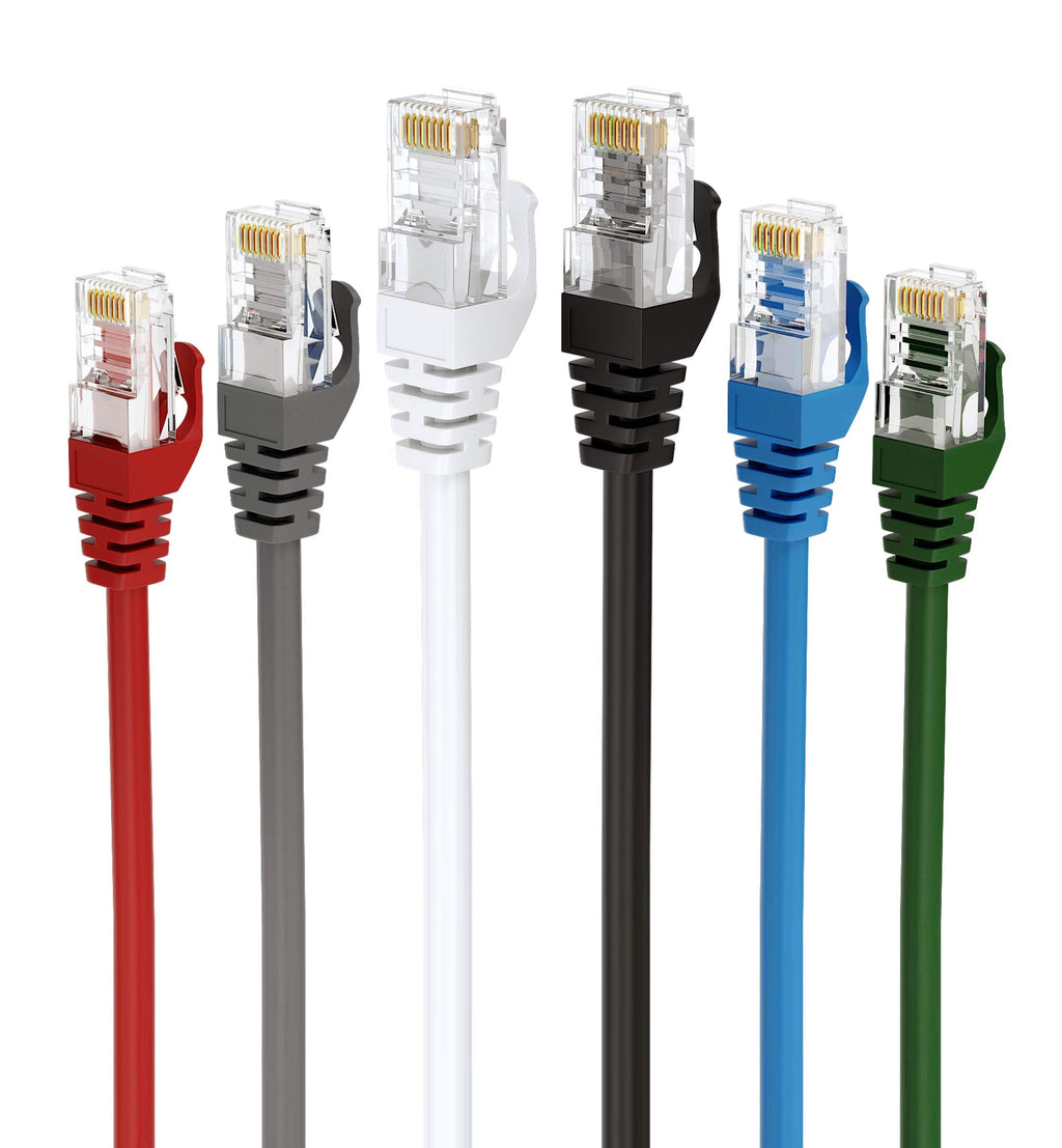  [AUSTRALIA] - BlueRigger CAT6 Ethernet Cable 3FT - 6 Pack (1Gbps, 550MHz, RJ45) CAT 6 Gigabit Internet Network LAN Patch Cord - Compatible with Game Consoles, Smart TV, Router