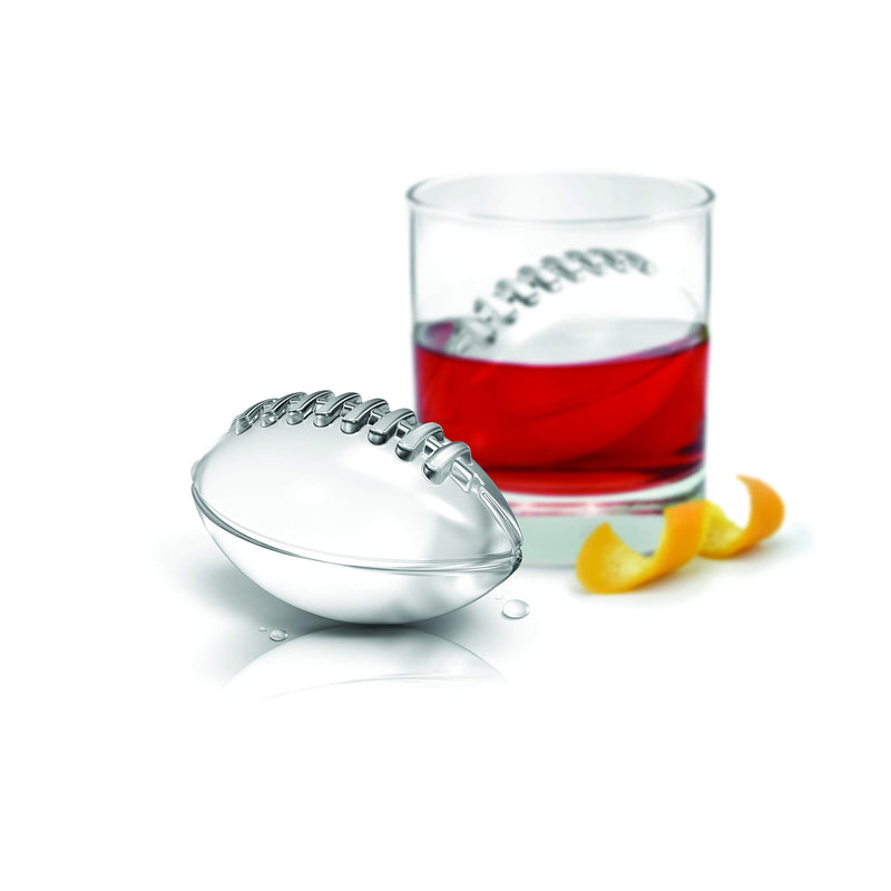  [AUSTRALIA] - Tovolo Football Ice Molds, Set of 2 Football-Shaped Ice Molds, Stackable Sports Ice Molds, Sports-Themed Ice Makers, Giftable Sports Whiskey Ice Ball Molds, BPA-Free & Dishwasher-Safe, frost/charcoal