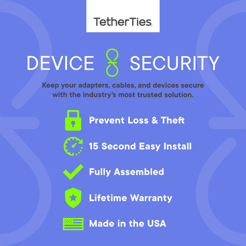  [AUSTRALIA] - TetherTies Multi-Adapter Kit | Cable Tethers for Multiple Adapters and Dongles | Stop Theft of Conference Display Adapters, Mac Adapters, VGA Adapters | Free Crimping Tool | White 5 Pack 5-Pack