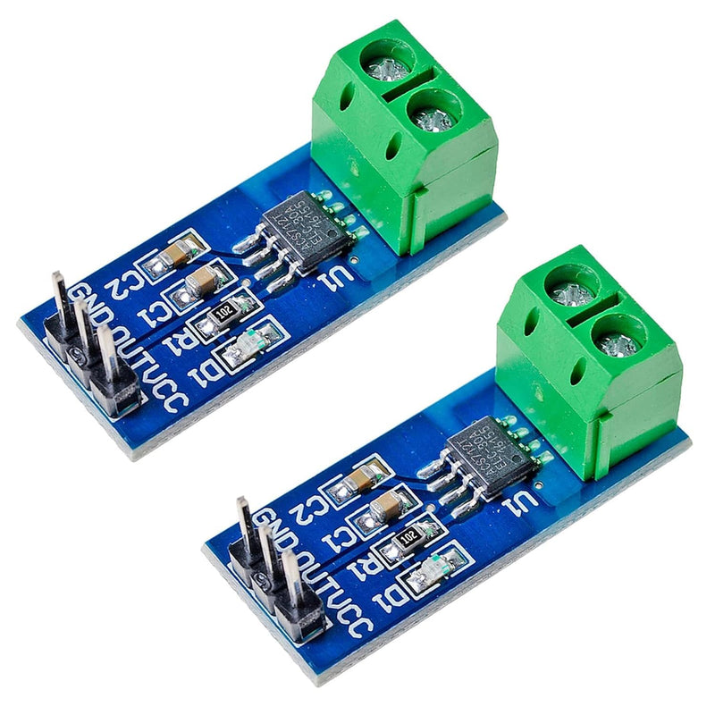  [AUSTRALIA] - ACS712 30A Amp current sensor voltage sensor module DC 0-25V voltage tester terminal sensor for Arduino, Pack of 2