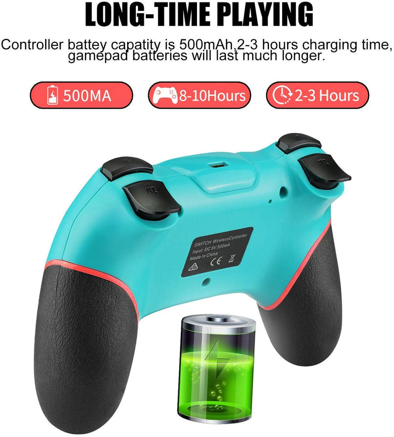  [AUSTRALIA] - Switch Controller, Wireless Pro Controller Gamepad Compatible with Switch Support Amibo, Wakeup, Screenshot and Vibration Functions-Blue