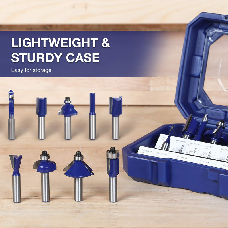  [AUSTRALIA] - WORKPRO 15 pcs. Milling cutter set, shaft 8mm, router accessories for wood with storage case