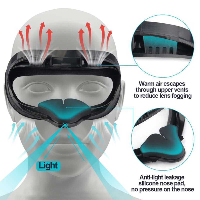  [AUSTRALIA] - Nefuo VR Face Pad for Oculus Quest 2, 3 PCS Sweatproof & Breathbale PU Leather Foam Replacements, Facial Interface with Anti-Light Nose Pad & Air-Circulation Design, VR Accessories for Quest 2