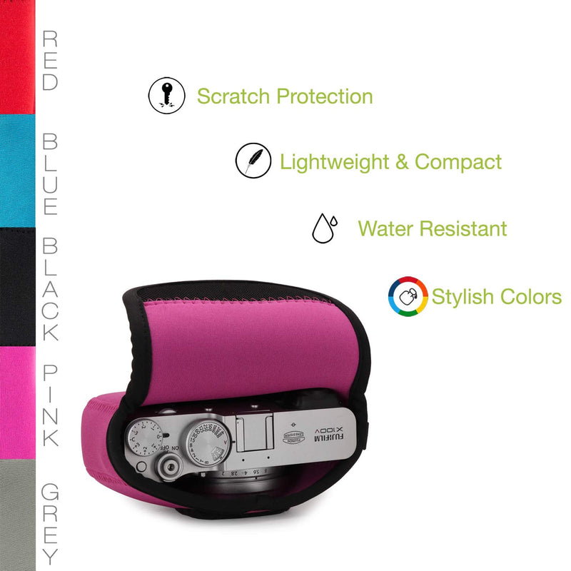  [AUSTRALIA] - MegaGear Ultra Light Neoprene Camera Case Compatible with Fujifilm X100V Hot Pink