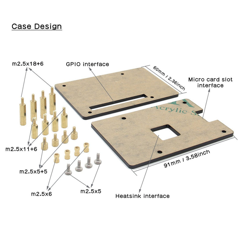  [AUSTRALIA] - Geekworm Raspberry Pi 4 Case, Raspberry Pi Universal HAT Size Case DIY Kit, Pi 4B Protective Acrylic Case for Raspberry Pi 4 Model B, Raspberry Pi 3B+, 3B, 2B, B+ and Raspberry Pi Hat Expansion Board