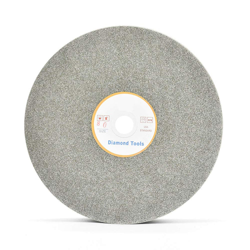  [AUSTRALIA] - SCOTTCHEN Diamond Flat Lap Wheel 6" x 1/2" Arbor Grinding Sanding Disc Lapping Polishing Disc-80 Grit 80 Grit