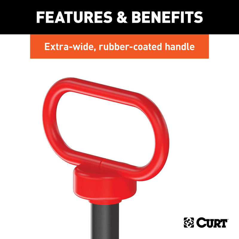  [AUSTRALIA] - CURT 45804 5/8-Inch Clevis Pin with Rubber-Coated Handle and Clip