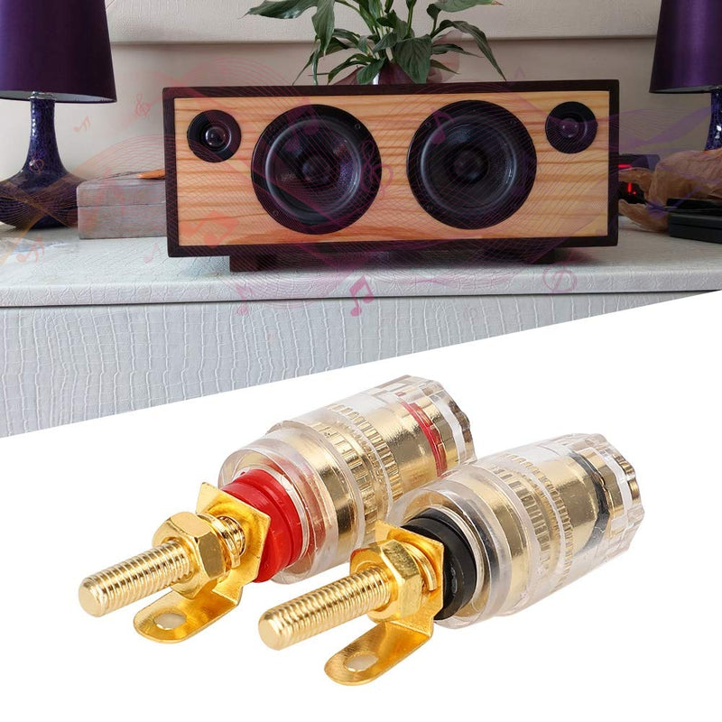  [AUSTRALIA] - Banana Socket Gold Plated Binding Post Nut Plug Connector Speaker Jack Adapter Audio Connector for Speaker Cables Connector Speaker Adapter Audio Connector