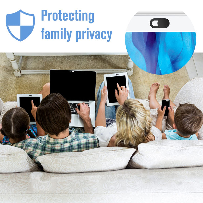  [AUSTRALIA] - Laptop Camera Cover Slide, [8 Pack] Ultra-Thin Webcam Cover Compatible with MacBook,Laptop,PC,Computer,iMac,iPad, iPhone Cell Phone etc. 0.022in Thick Web Blocker Protect Your Privacy and Security 8 Pack black