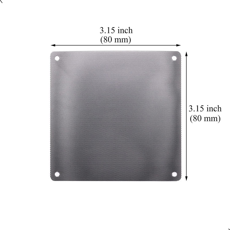  [AUSTRALIA] - ThreeBulls 12 Pcs 80mm PVC Black PC Cooler Fan Dust Filter Dustproof Case Cover Computer Mesh 80mm x 80mm