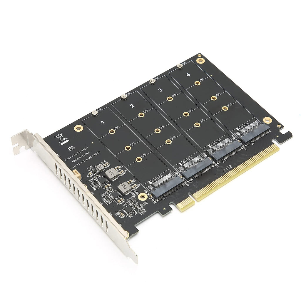  [AUSTRALIA] - Zunate M.2 NVME to PCIe X16 Adapter, M Key Hard Drive Converter Reader Expansion Card, 4 Port NVMe to PCI-e Host Controller Expansion Card (ph44)