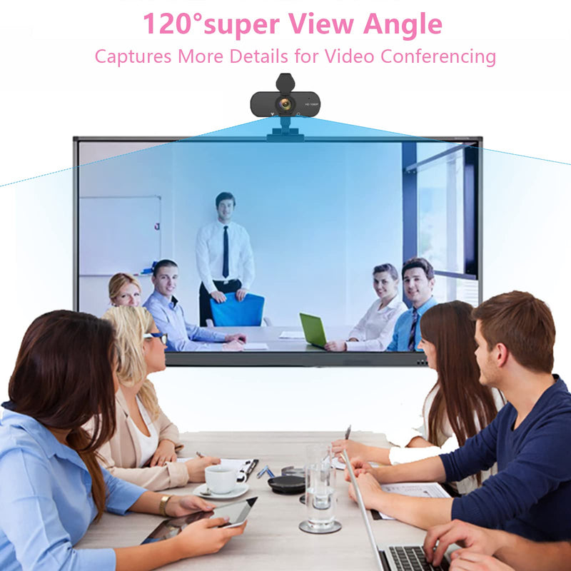  [AUSTRALIA] - 1080P Webcam, Live Streaming Web Camera with Stereo Microphone, Desktop or Laptop USB Webcam with 120 Degree View Angle, HD Webcam for Video Calling, Recording, Conferencing, Streaming, Gaming 1080P-Z09