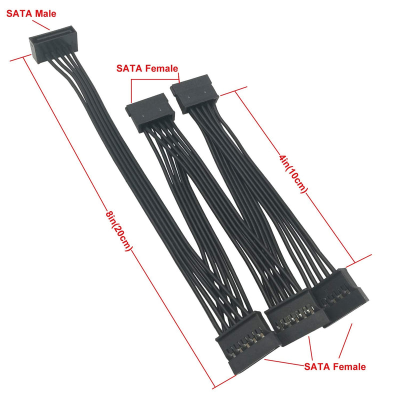 [AUSTRALIA] - COMeap 15 Pin SATA Power Extension Hard Drive Cable 1 Male to 5 Female Splitter Adapter 24-inch(60CM)