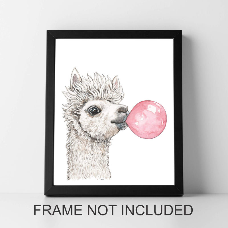  [AUSTRALIA] - FannyD Llama & Alpaca UNFRAMED Watercolor Art 3 Print Set 8.5" x 11" Perfect for Bedroom, Bathroom, Kitchen, Nursery etc. Can Be Framed 8" x 10" or Larger with mat. Unique Wall Decor!! (Llama & Alpaca Pink) Llama & Alpaca Pink