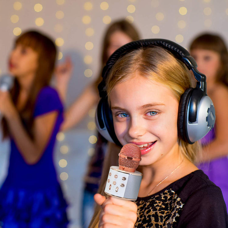  [AUSTRALIA] - Keyian Wireless Bluetooth Karaoke Microphone for Kids Gifts Rose Gold