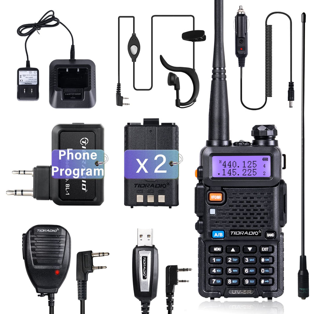  [AUSTRALIA] - TIDRADIO UV-5R Ham Radio Handheld Walkie Talkie Full Kit with Wireless Programmer Adapter APP and PC Program Multiple Models No Driver Issues