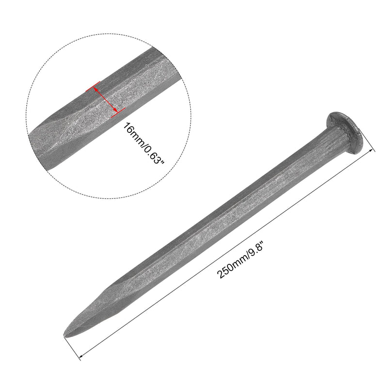  [AUSTRALIA] - uxcell Masonry Chisel for Rock 9.8" Pointed/Spear Carving Head Sand Blasting Medium Carbon Steel for Carving Stone Breaking Concrete