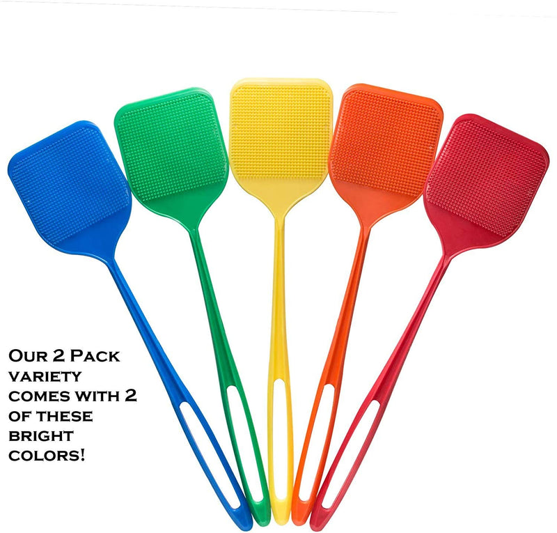 Smart Swatter Fly Swatters | Assorted Color 2 Pack | Picks UP The Bug w/ 904 Spikes | Patented & Made in The USA | Insects, Bugs and Fly Killer - LeoForward Australia