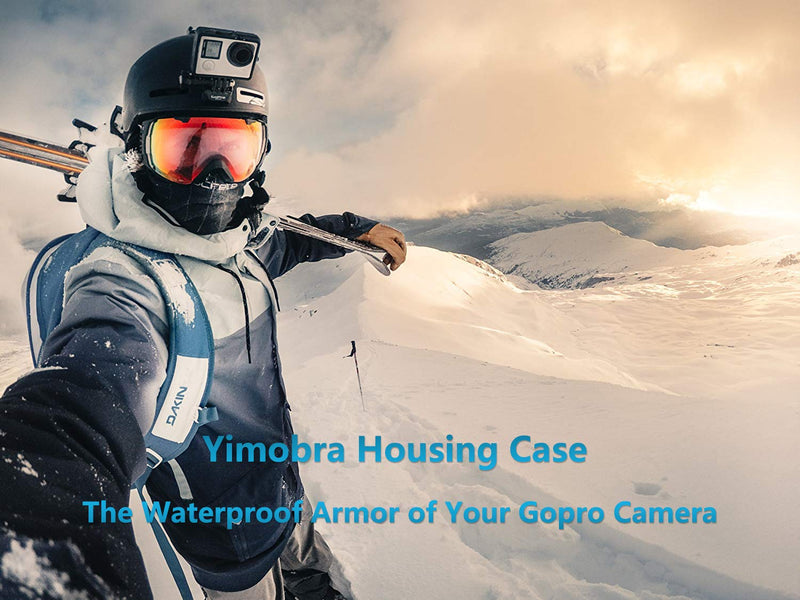  [AUSTRALIA] - Yimobra Waterproof Housing Case for Gopro Hero 4 and Hero 3+ with Quick Release Mount and Thumbscrew Protective 147FT 45M Underwater Photography Dive Hero Transparent (Presented One More Clip)