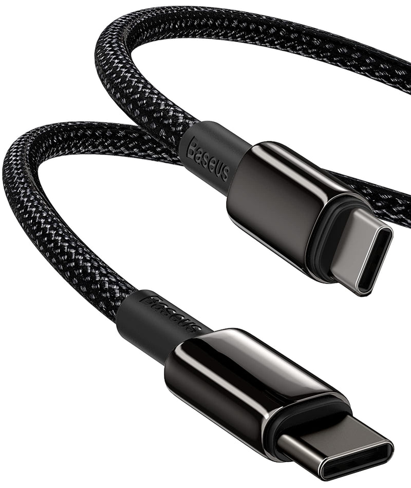  [AUSTRALIA] - USB C Cable, Baseus 100W PD 5A QC 4.0 Fast Charging USB C to USB C Cable, Zinc Alloy Nylon Braided Type C Data Cable for Samsung S21 S20+ S10 Note 10 iPad Pro MacBook Pro Google Pixel and more (6.6ft) 6.6ft