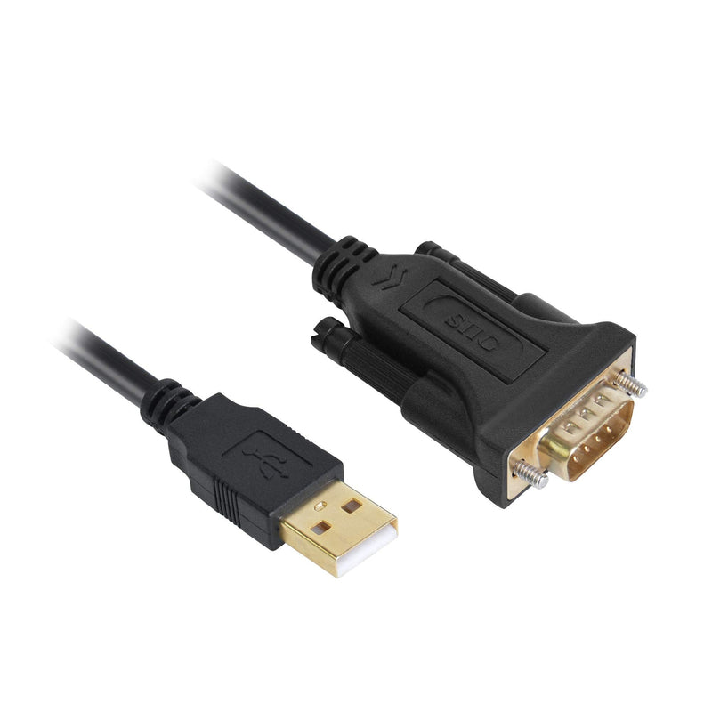  [AUSTRALIA] - SIIG USB to Serial Adapter, USB 2.0 to RS-232 Male 9-pin DB9 Cable, 3.3ft, FTDI FT232 Chipset, 250Kbps, 24K Gold Gilded, TAA Compliant, ESD Protection, for Windows & Mac (JU-CS0311-S1)