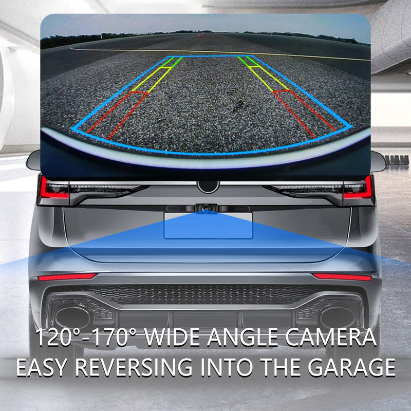  [AUSTRALIA] - HD Backup Camera for Car with 8 LED Night Vision License Plate Camera,170° Wide Angle Waterproof Rear View Camera for Car/SUV/Truck/Van/RV Reverse Camera Systems