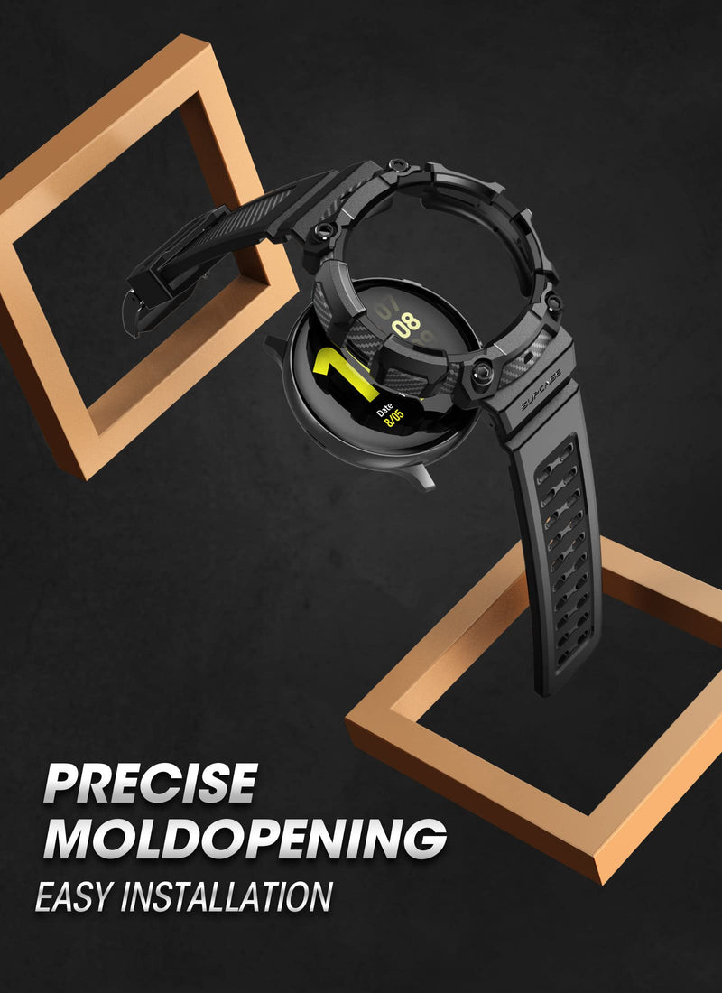  [AUSTRALIA] - SUPCASE [Unicorn Beetle Pro] Series Case for Galaxy Watch 4 [44mm] 2021 Release, Rugged Protective Case with Strap Bands Black