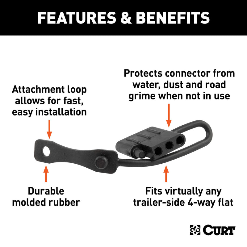  [AUSTRALIA] - CURT 58750 Trailer-Side 4-Pin Flat Trailer Wiring Harness Connector Dust Cover