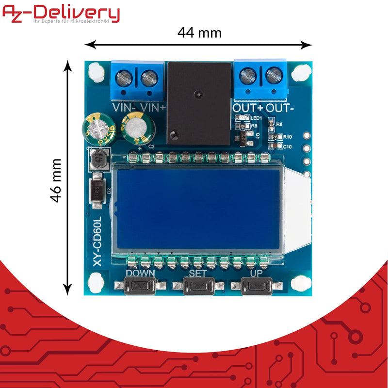  [AUSTRALIA] - AZDelivery CD60L Battery Charger Controller Module Solar Rechargeable Discharge Control High Intensity Photovoltaic Module with Control Switch Panel 1