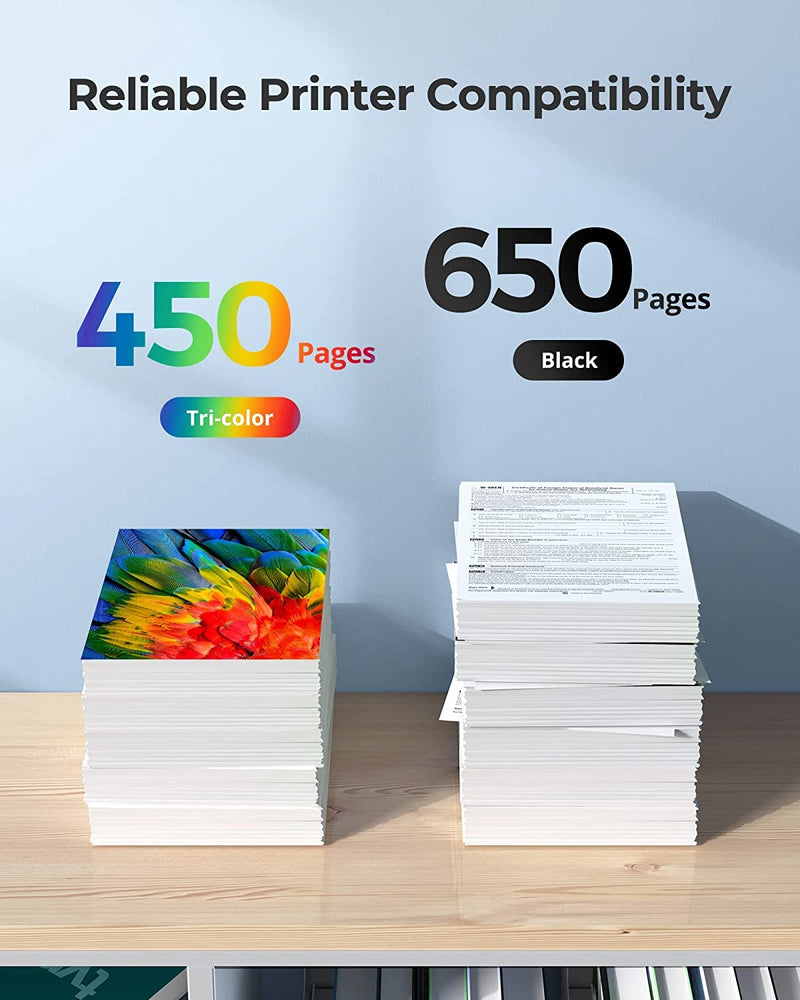  [AUSTRALIA] - 62XL Ink Cartridge Combo Pack Black & Color Replacement for HP 62 XL, 62XL Remanufactured Ink Work with Envy 5540, 5660, 7640, 7645 Series, OfficeJet 5740, 5745 Series (2-Pack) H062