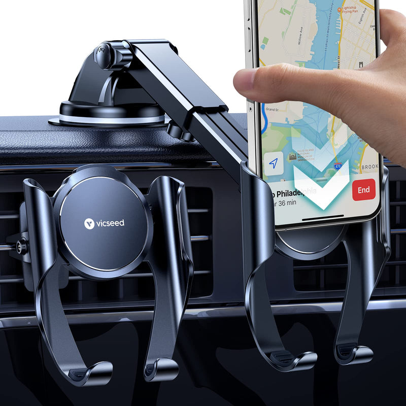  [AUSTRALIA] - VICSEED [Pro Ver3.0 Phone Mount for Car [Easiest Operation] [Powerful Suction] Hands Free Car Phone Holder Mount Dashboard Windshield Air Vent Universal Car Phone Mount Fit iPhone All Phones