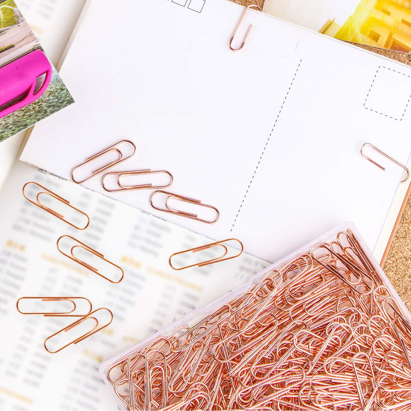  [AUSTRALIA] - Rose Gold Paper Clips 200 pcs Smooth Finish Steel Wire Paperclips 28mm Medium Size for Document Organizing and Classifying Office Supplies (28mm Rose Gold) 28mm Rose Gold