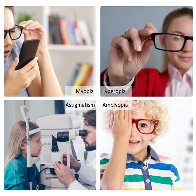  [AUSTRALIA] - Optical Flipper Plastic Adjustable Optometry Flip Lens Instrument Eye Holder Eye Trainer Occluder with Eye Test Card for Amblyopia (White) ±50